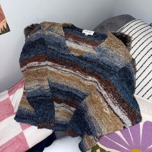 Dear John Blue and Brown Striped Sweater